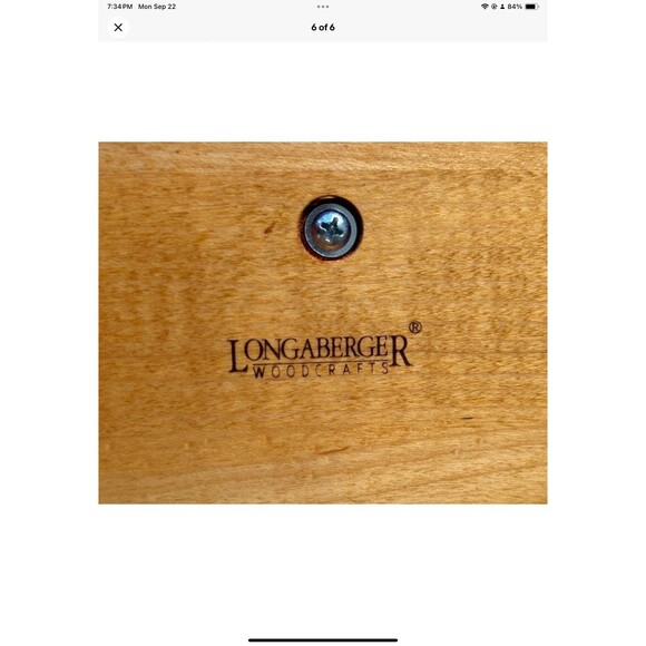 Longaberger 1998 Glad Tidings Basket Woodcrafts LID ONLY ** Green Knob - Picture 6 of 6